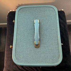 Vintage Monarch Blue Train Case, Small Suitcase